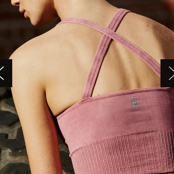 NEW Free People Movement Good Karma Boho Crop Sports Bra in Dried Rose XS/S - Picture 3 of 11